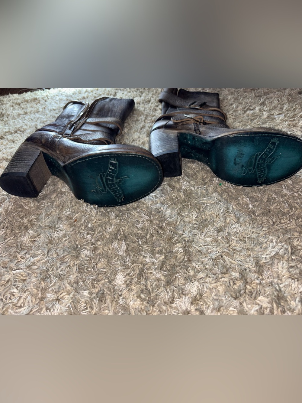 FREEBIRD by Steven Brown Leather Harness Buckle Boots Size 8 - Picture 3 of 5